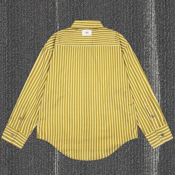 Ami Paris Yellow Stripe Long Sleeve Shirt - Picture 2 of 2